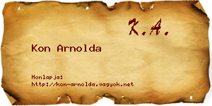 Kon Arnolda névjegykártya